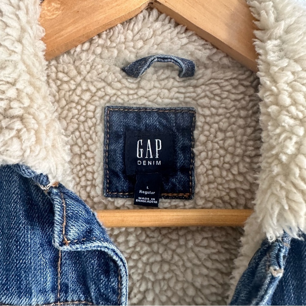 GAP Kids Sherpa Denim Icon Jacket large - Picture 4 of 5